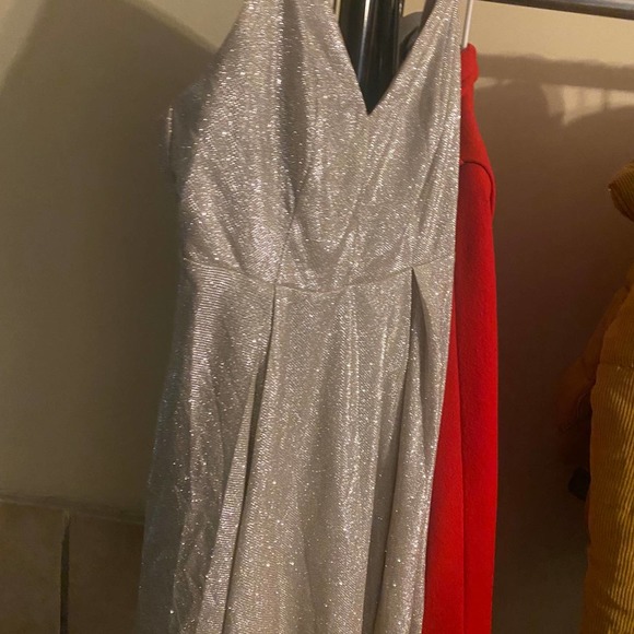 Lulus Dresses & Skirts - Lulus lookout weekend sparkly silver skater dress size large